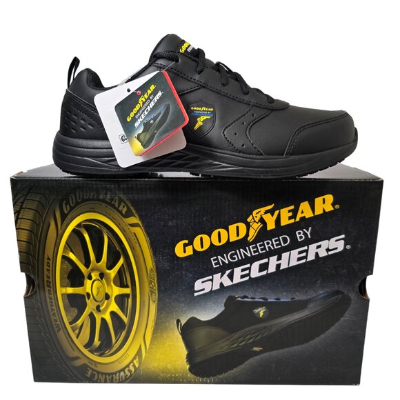 Goodyear Shoes - Skechers Womens Slip Resistant Casual Comfort Shoes Oula Black Lightweight